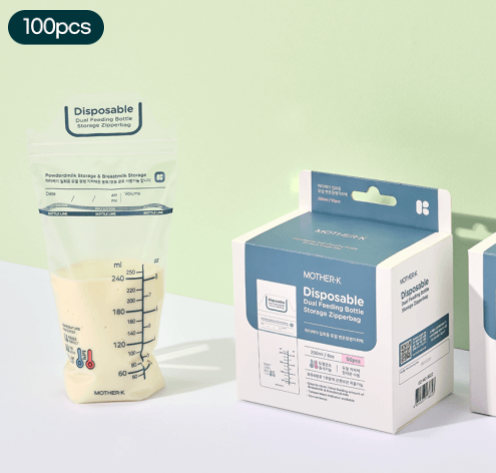 MotherK 雙重夾鏈溫感拋棄式奶瓶袋250ml