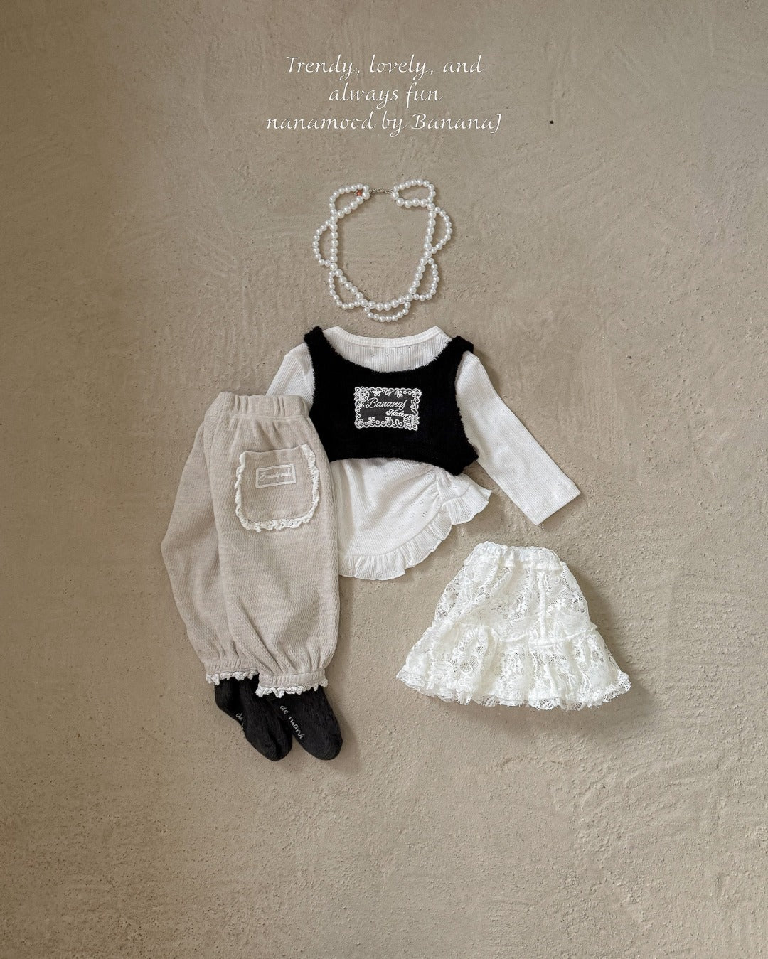 韓國童裝 25秋|BananaJ 25346 baby vest