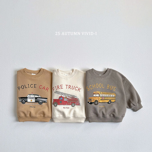 25秋🍁police car/fire truck/school bus交通工具上衣