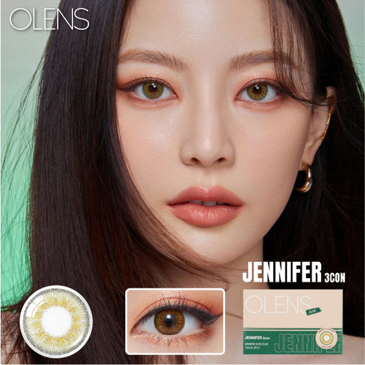 Olens月拋 1盒2片盒裝Jennifer 3 con Olive