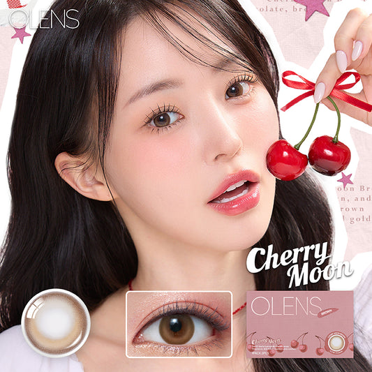 Olens月拋 1盒2片盒裝Cherry Moon Brown