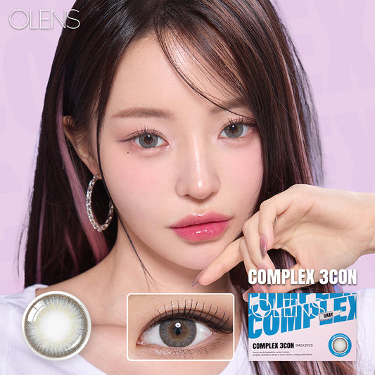Olens月拋 1盒2片盒裝Complex 3con Gray