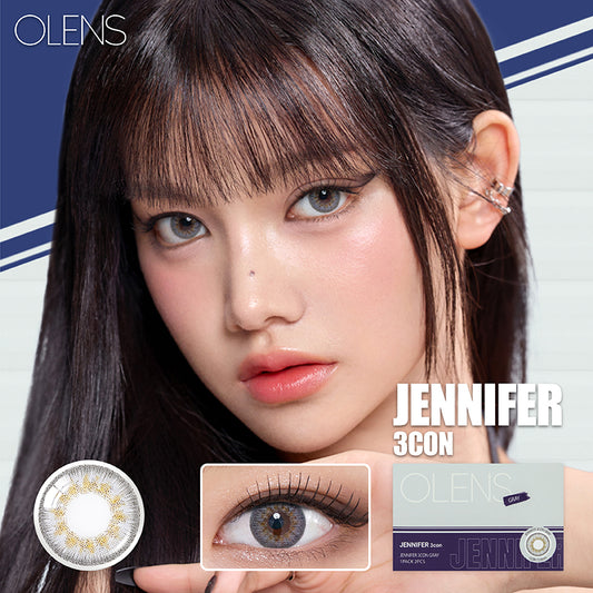 Olens月拋 1盒2片盒裝Jennifer 3 con Gray