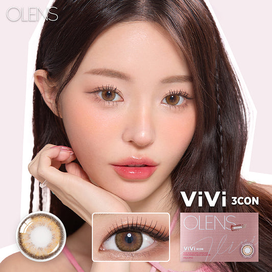 Olens月拋 1盒2片盒裝Vivi 3con Brown